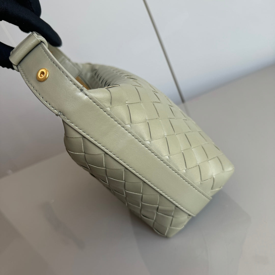 Bottega Veneta Mini Wallace Leather Green Travertine & Muse Brass