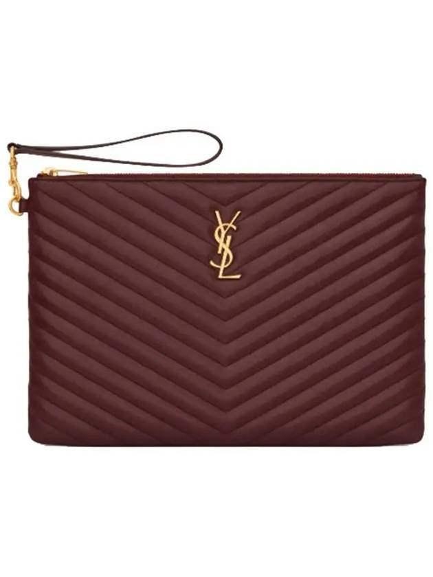 Luxury Saint Laurent Trending 2025 Gold Monogram Matelasse Clutch Bag Loose Legion