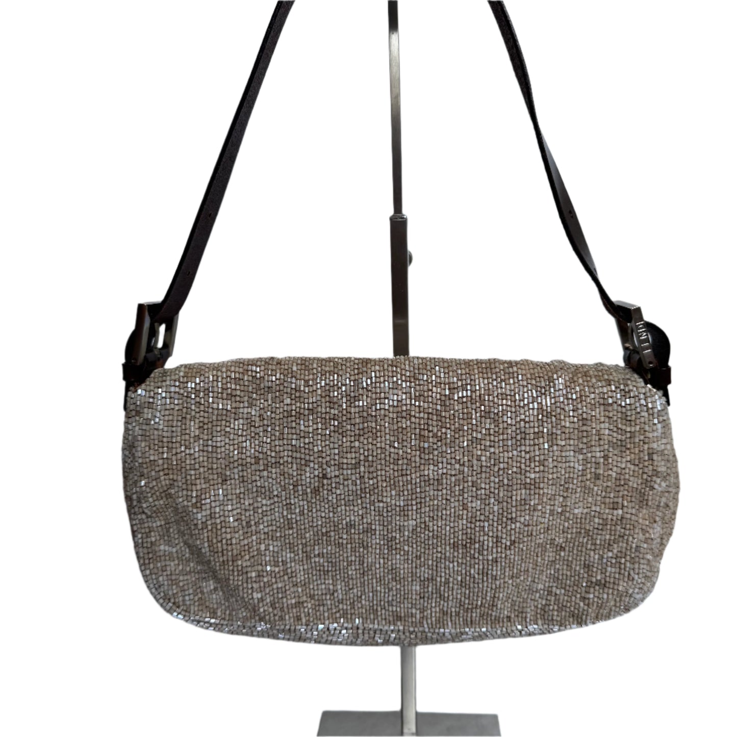 Fendi Baguette Shoulder bag with Glitter Beige Beads