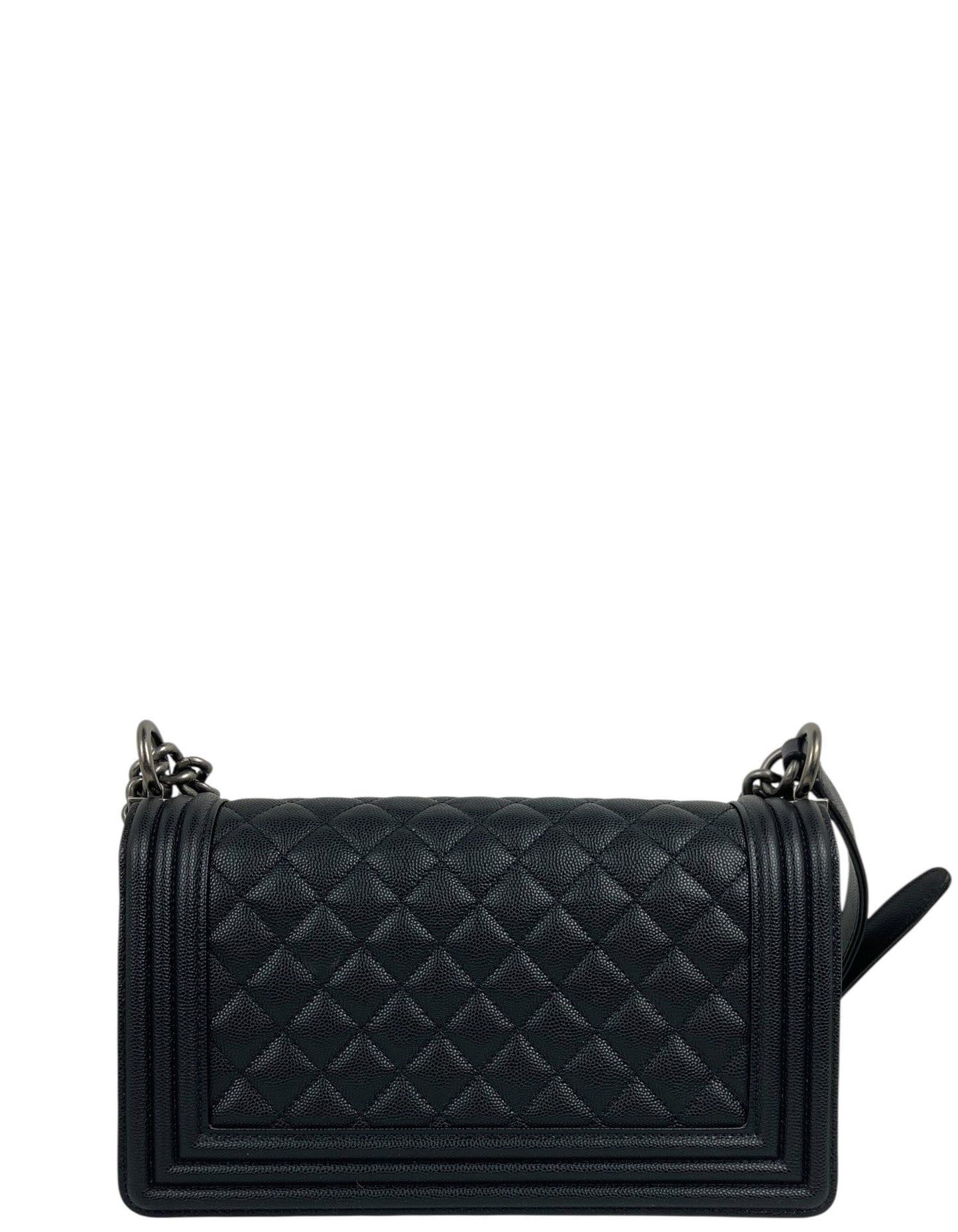 Chanel Black Caviar Medium Boy Bag
