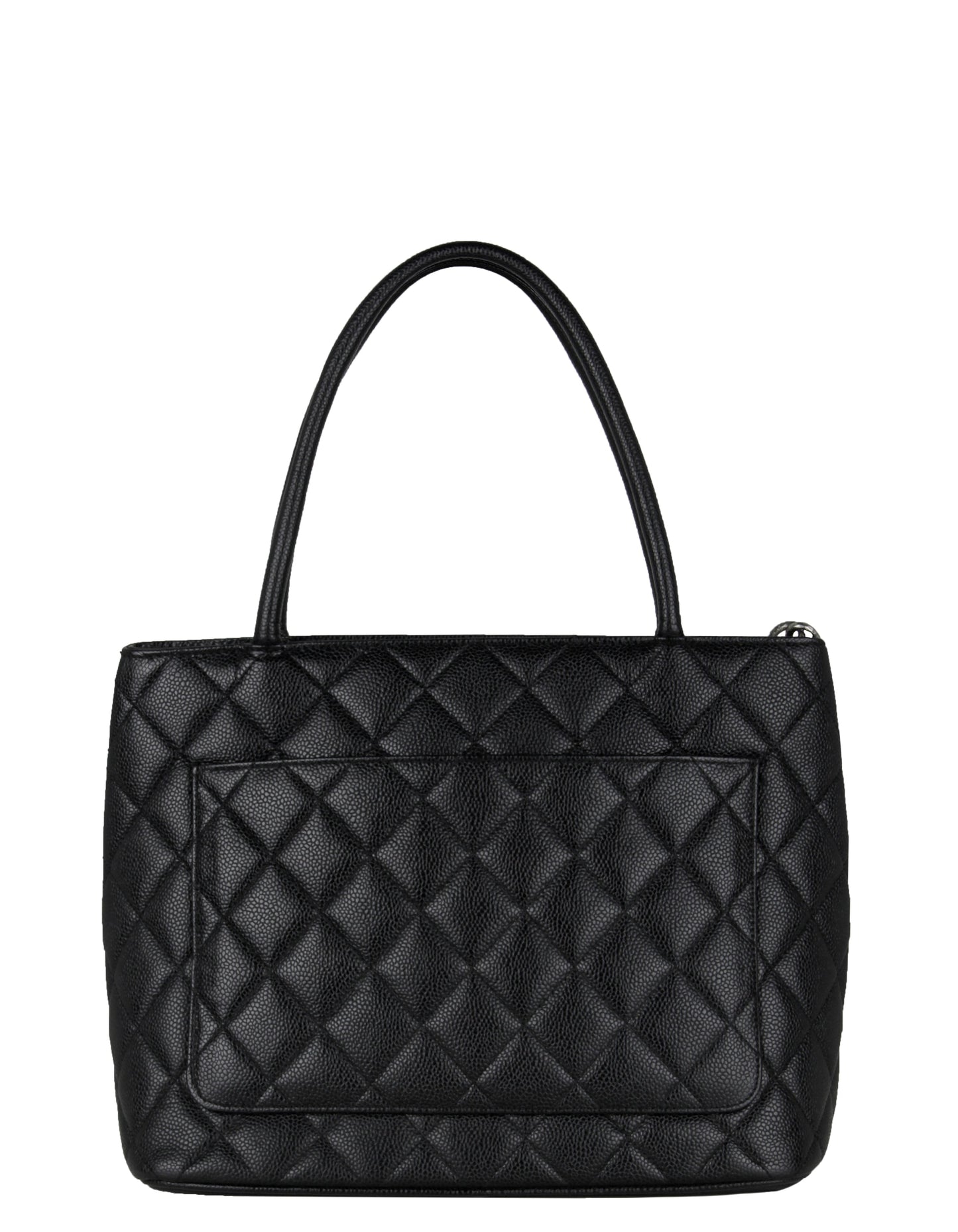 Chanel Black Caviar Leather CC Medallion Tote Bag