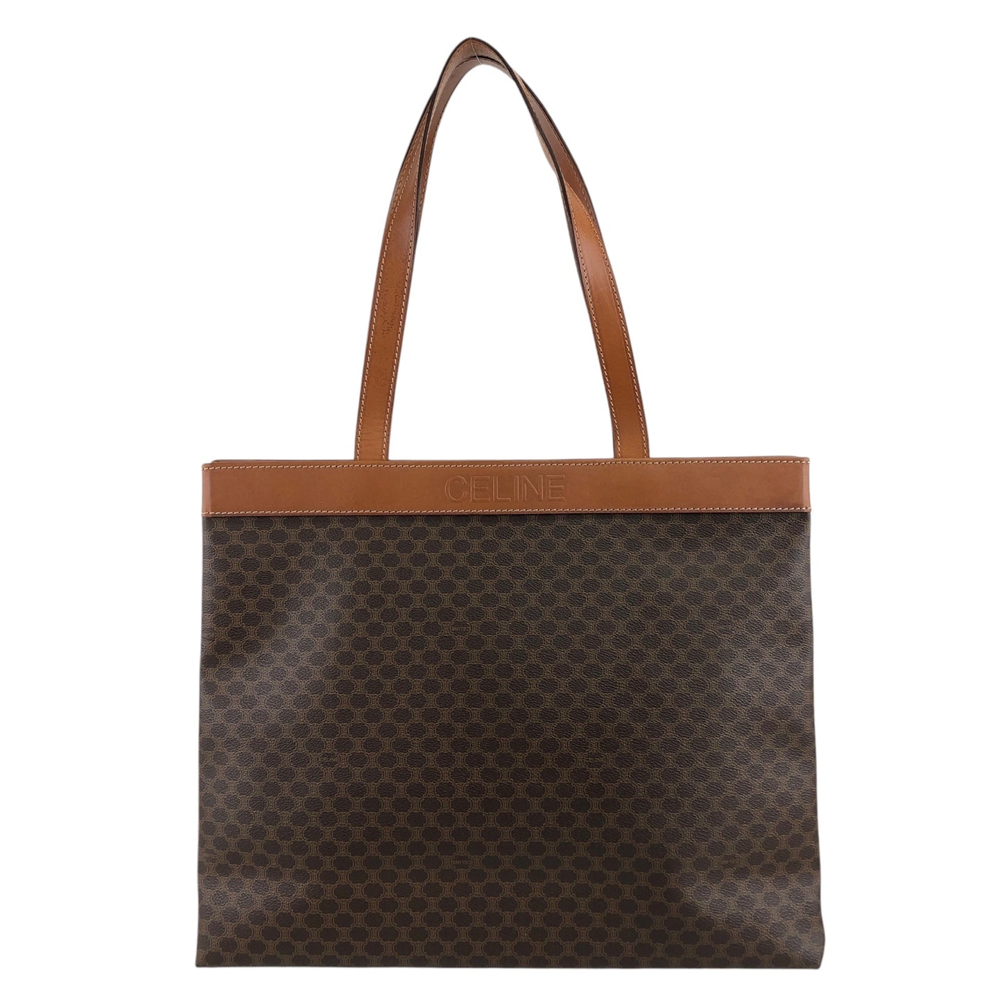 CELINE Macadam Logo Embossed Handbag Brown fag5p8