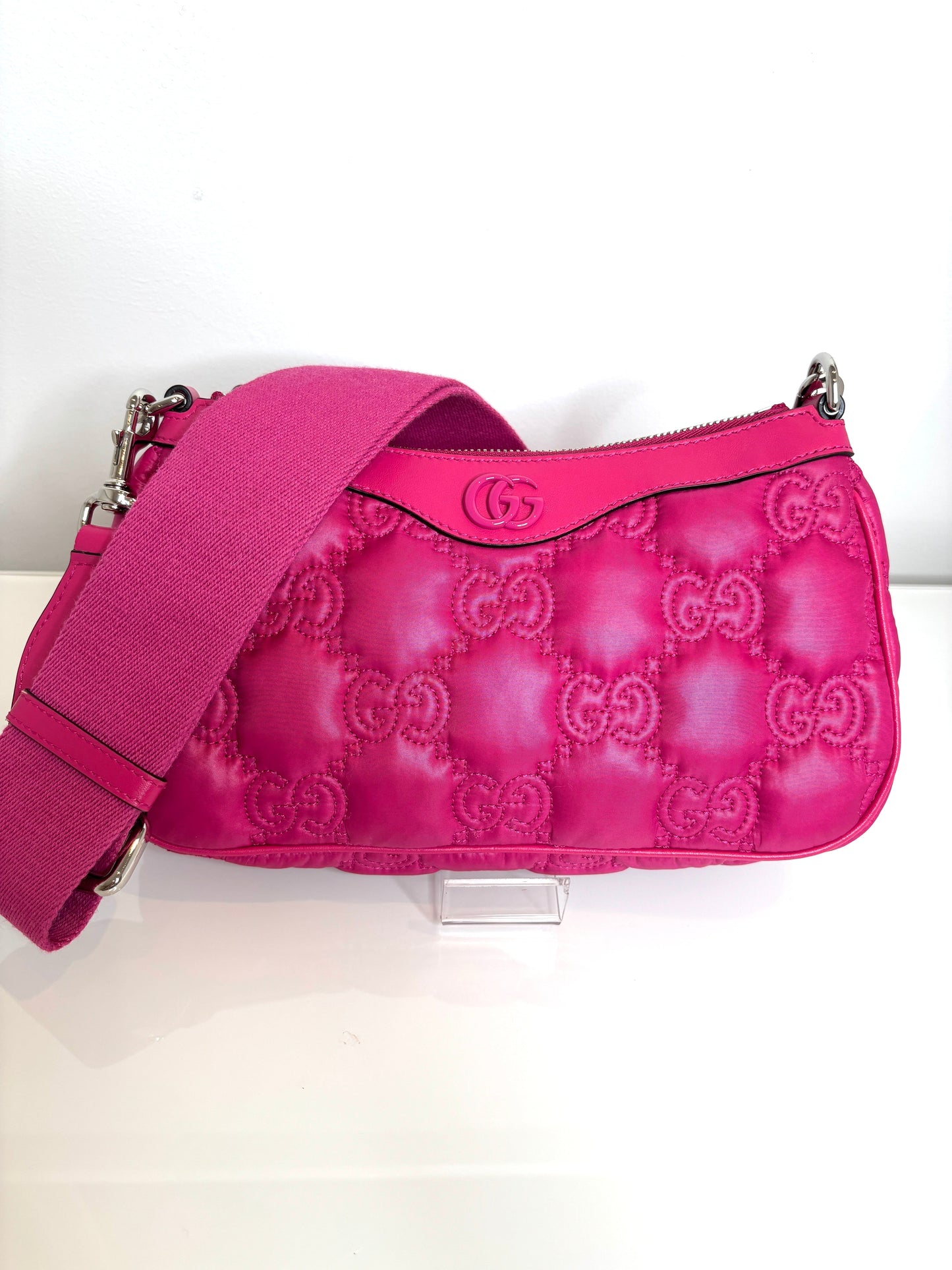 Gucci Nylon Quilted Chain Crossbody