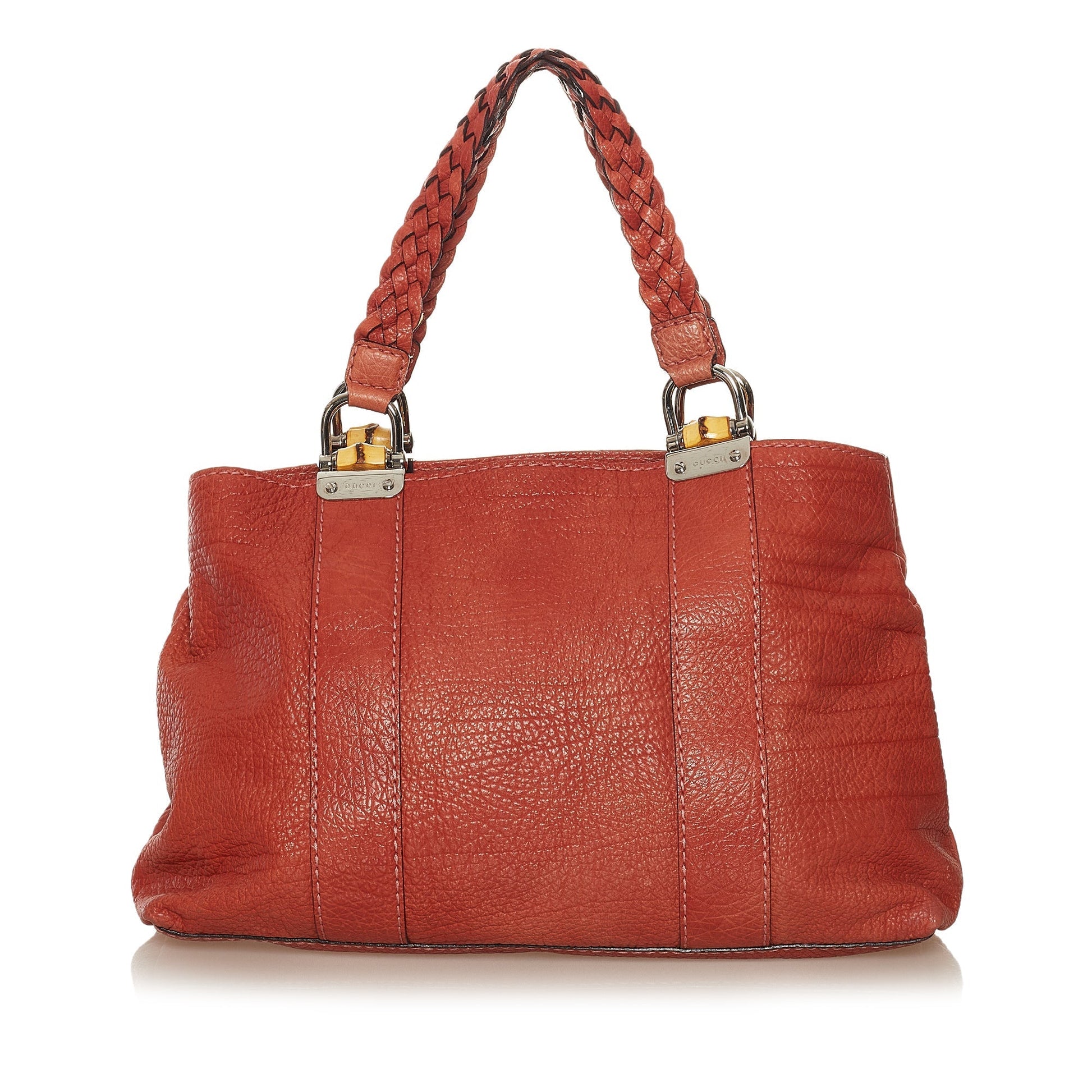 Gucci Bamboo Red Leather Tote Style 2