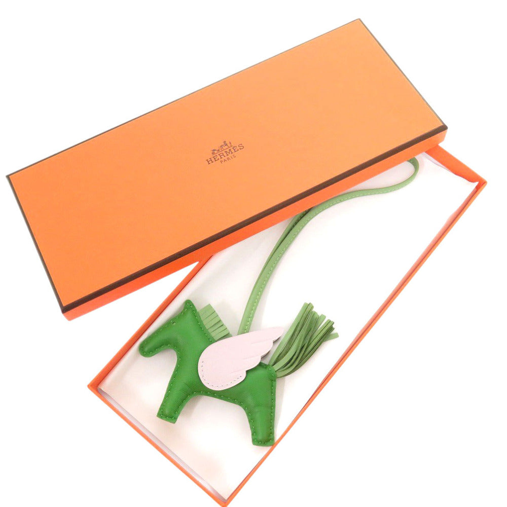 HERMES key ring Annuomiro, Swift Vert Yucca Bag charm Rodeo Pegasus PM unisex(Unisex)