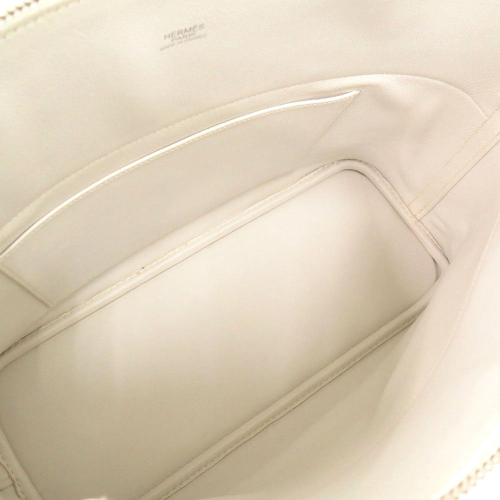HERMES Handbag Toile Gibessire, Vaux Swift khaki Bored 37 Women