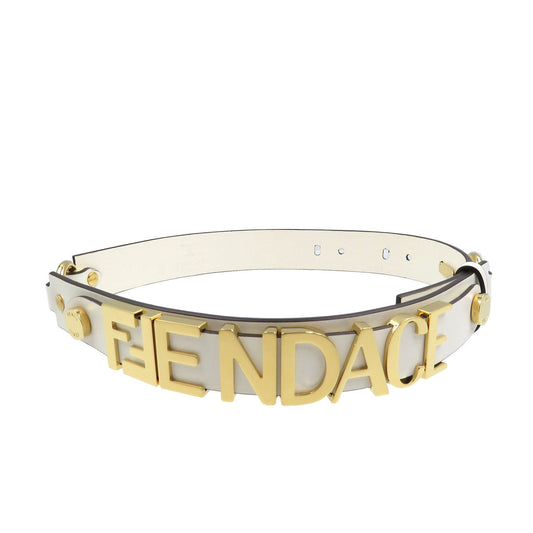 FENDI belt 8C0662 Leather, Metal white Women 65/26