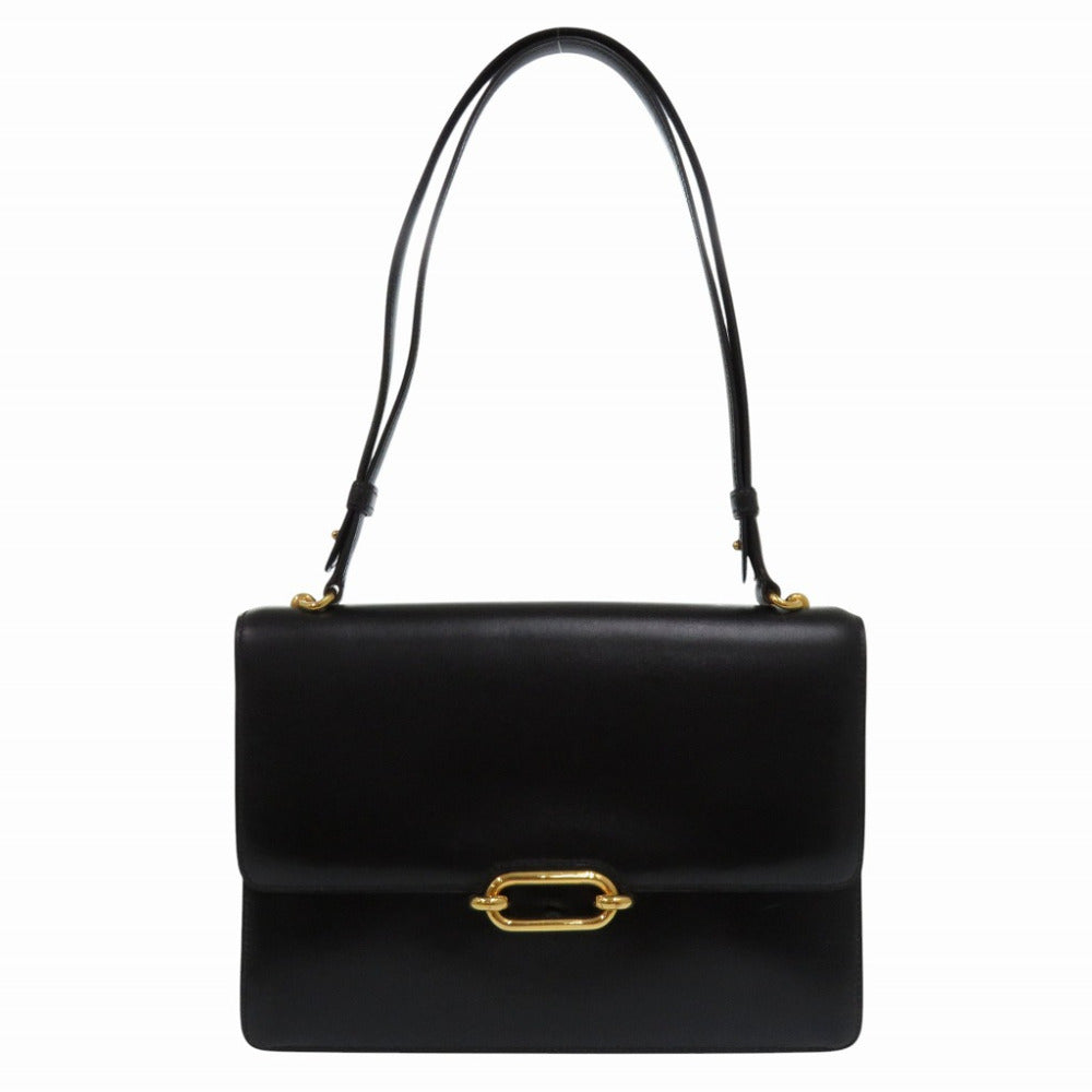 HERMES Shoulder Bag Box scarf black fonsbell Women