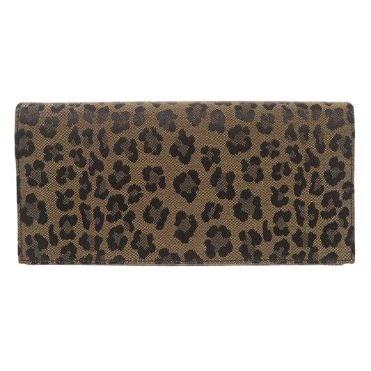 FENDI Long Wallet Purse 8M0000 Canvas, Leather beige Leopard Leopard Pattern Women