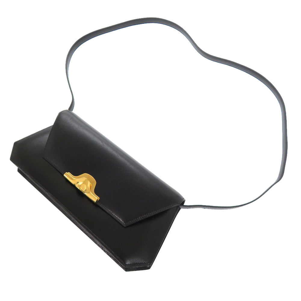 HERMES Shoulder Bag Box scarf black Napoleon Women