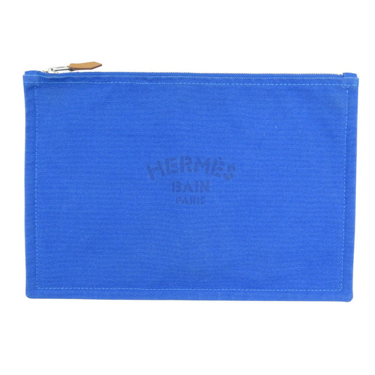 HERMES Pouch cotton blue Yachting GM
