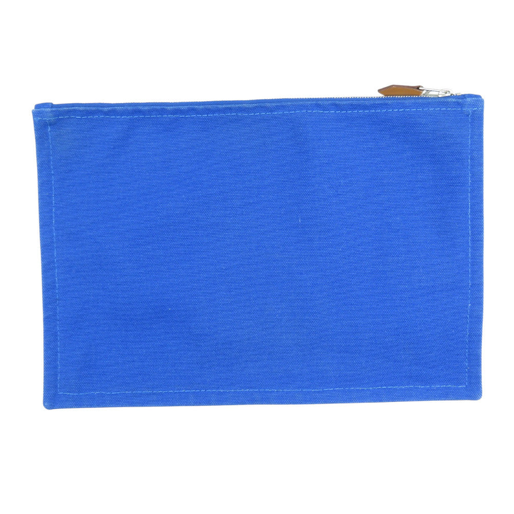 HERMES Pouch cotton blue Yachting GM