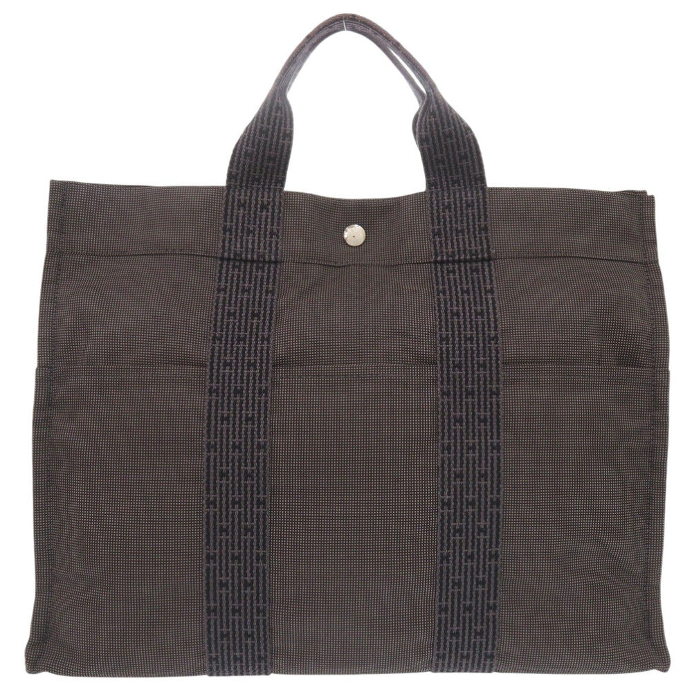 HERMES Tote Bag canvas gray Her Line Tote MM mens