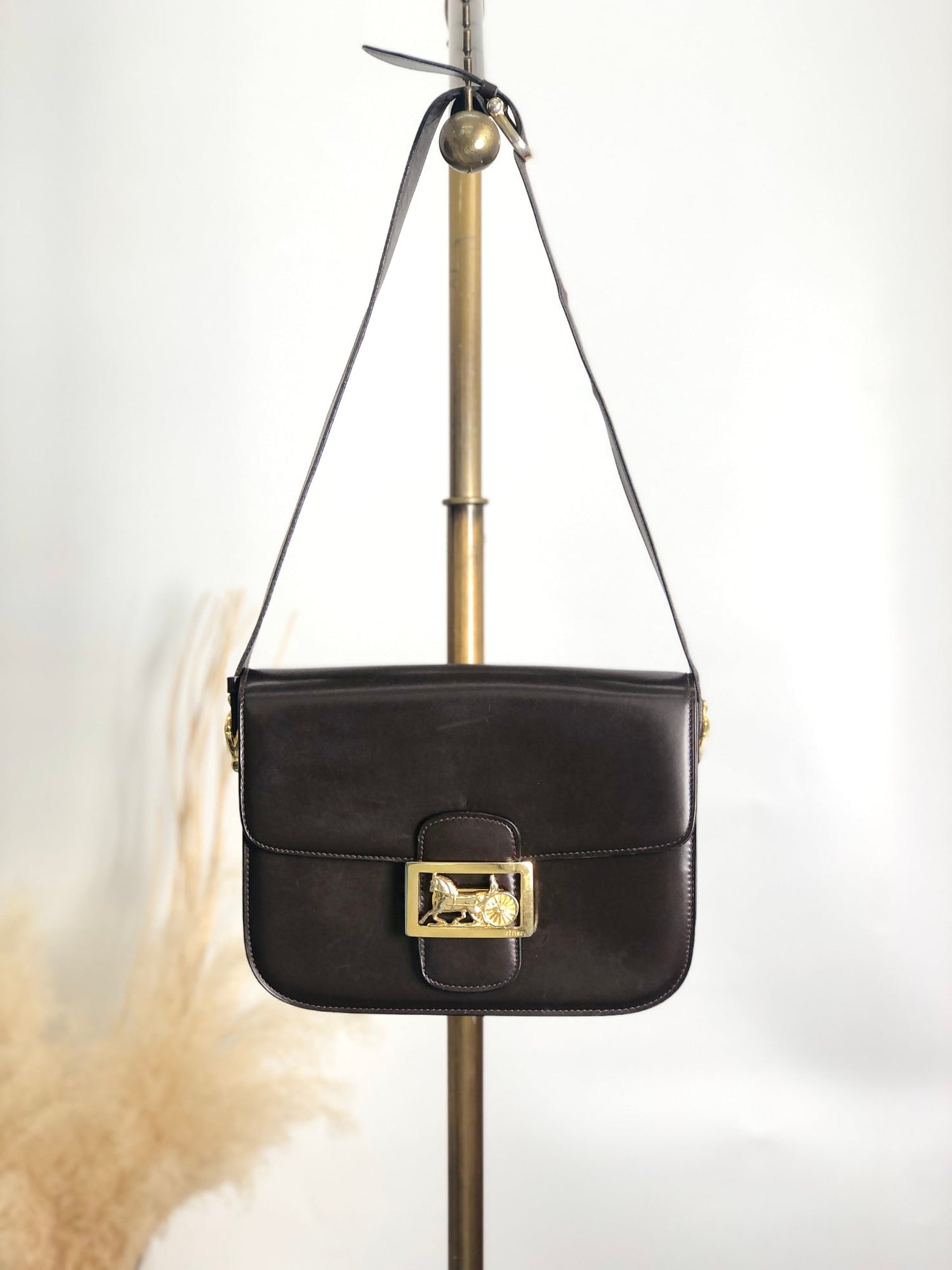 CELINE Horse Carriage Shoulder bag Brown 8ewcxg