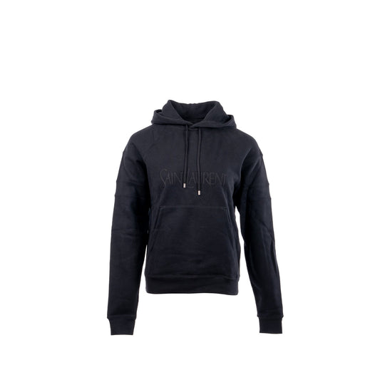 Saint laurent size letter hoodie cotton black