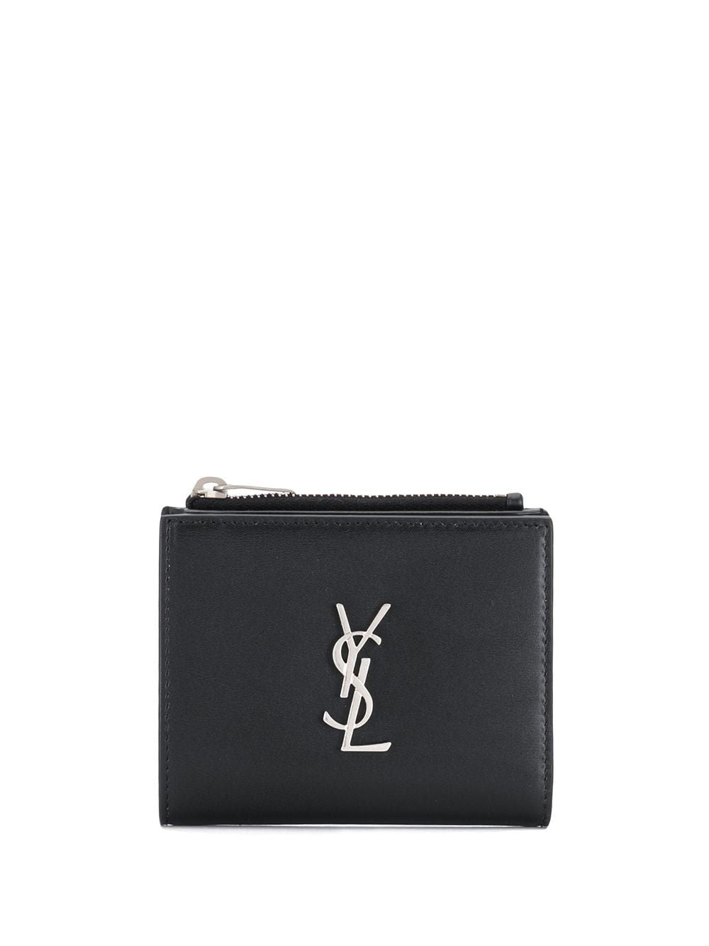 Luxury Saint Laurent Trending 2026 Men's Logo Plaque Wallet in Nero | 5757260SX0E1000