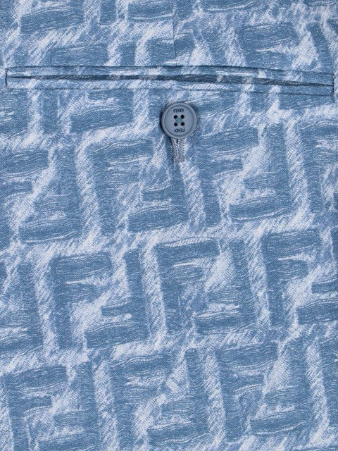 Fendi Men Logo Linen Shorts