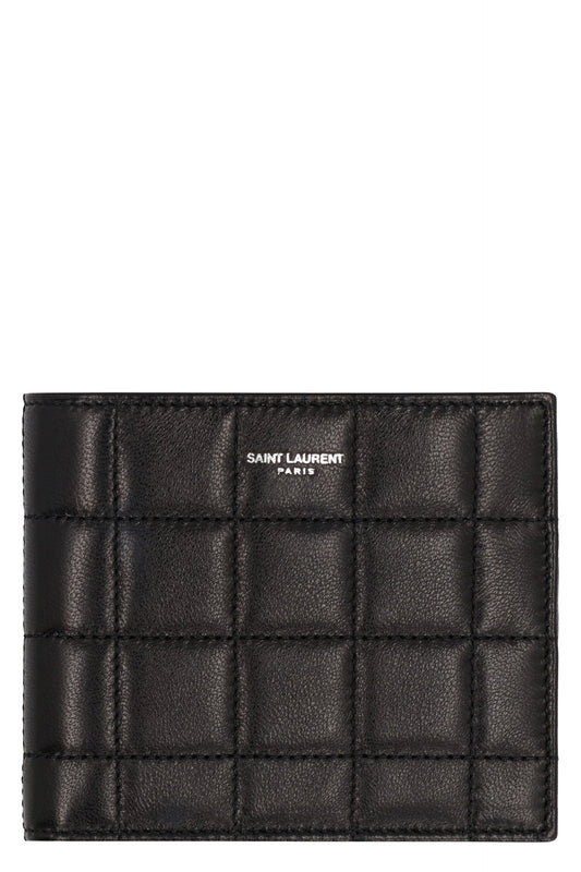 Luxury Saint Laurent Trending 2026 Men's East/west Leather Wallet in Black | 756284AAB8V Color 1000