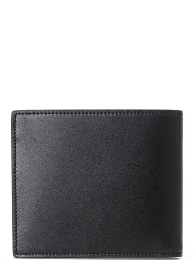 Luxury Saint Laurent Trending 2026 Smooth Leather Classic Logo Half Wallet Black