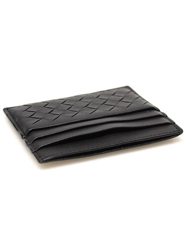 Luxury Bottega Veneta 162150 Black Intrecciato Nappa VN Card Wallet