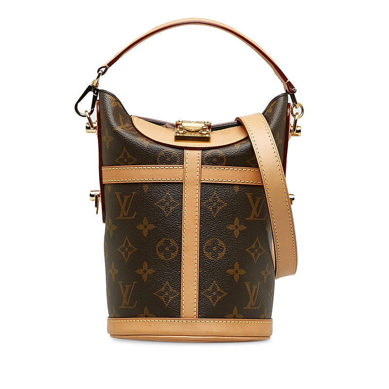 Louis Vuitton Monogram Handbag 2WAY Brown Leather Louis Vuitton