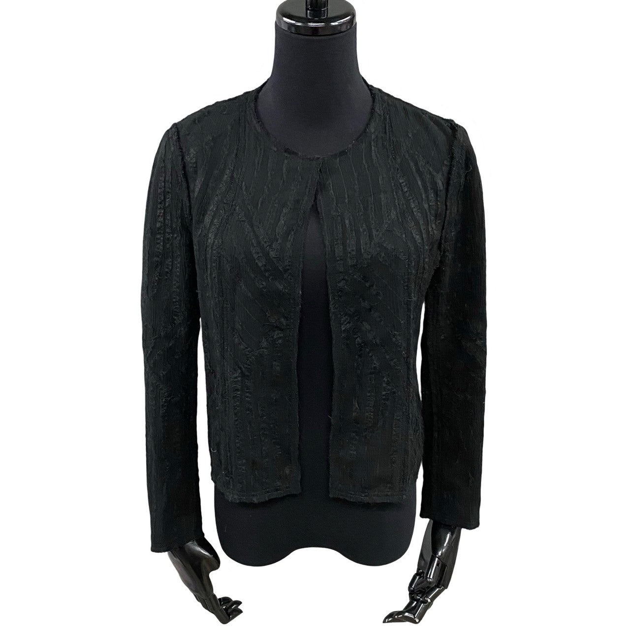 Chanel No Collar Jacket Silk Outer Handbag