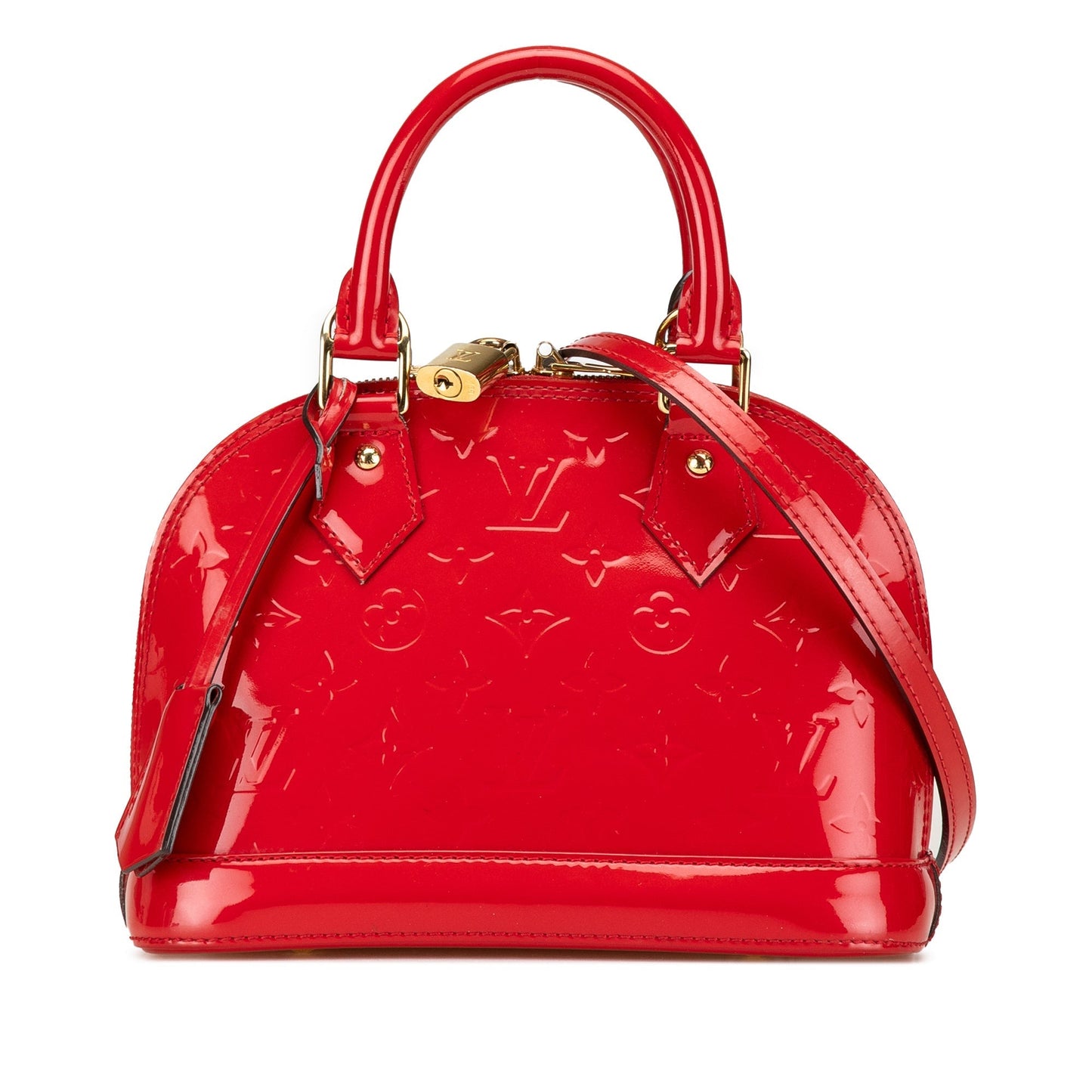 Red Louis Vuitton Monogram Vernis Alma BB Satchel