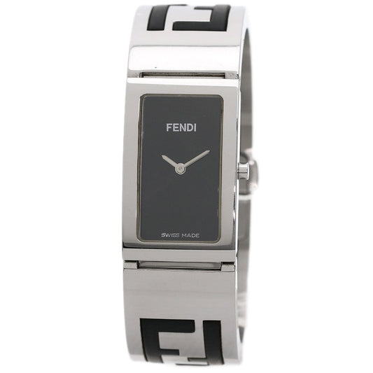 FENDI Watches Quartz 3250L Stainless Steel , Stainless Steel Silver Bangle watch black dial Women