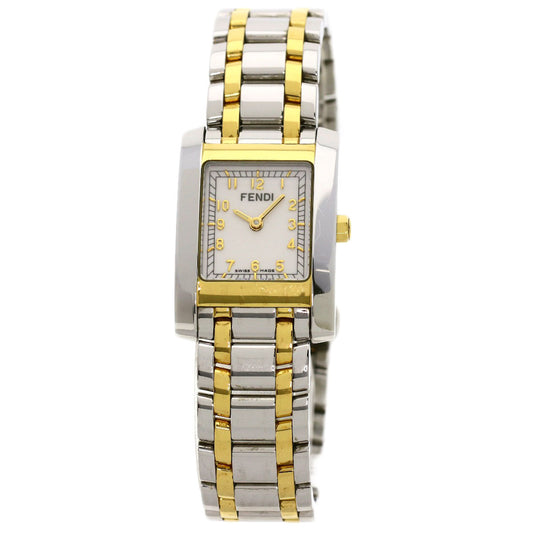 FENDI Watches Quartz 7000L Stainless Steel , SSxGP Silver Square face white dial Women