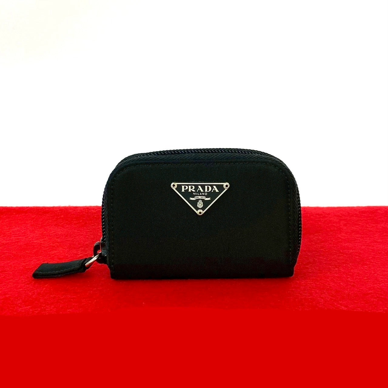 PRADA Key case Key holder Nylon black