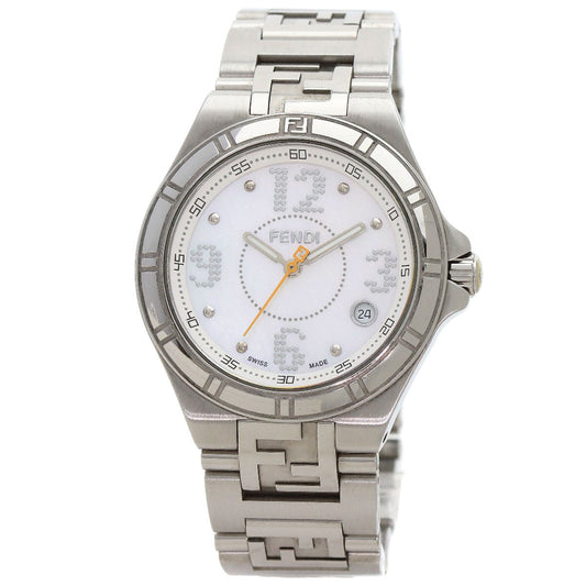 FENDI Watches Quartz 4600M Stainless Steel , Stainless Steel Silver high speed White shell dial mens