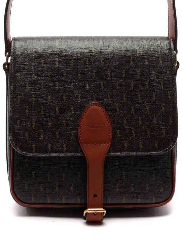 Luxury Saint Laurent Trending 2025 Monogram Buckle Medium Satchel Cross Bag Brown