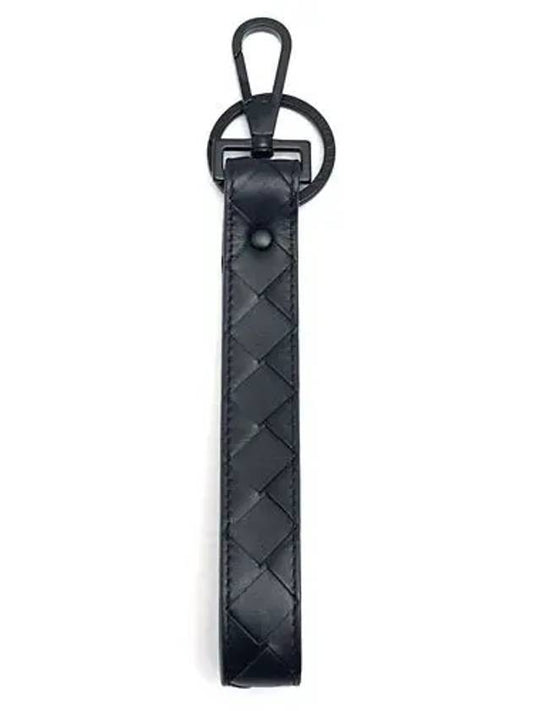 Luxury Bottega Veneta Intrecciato Key Holder Midnight Blue