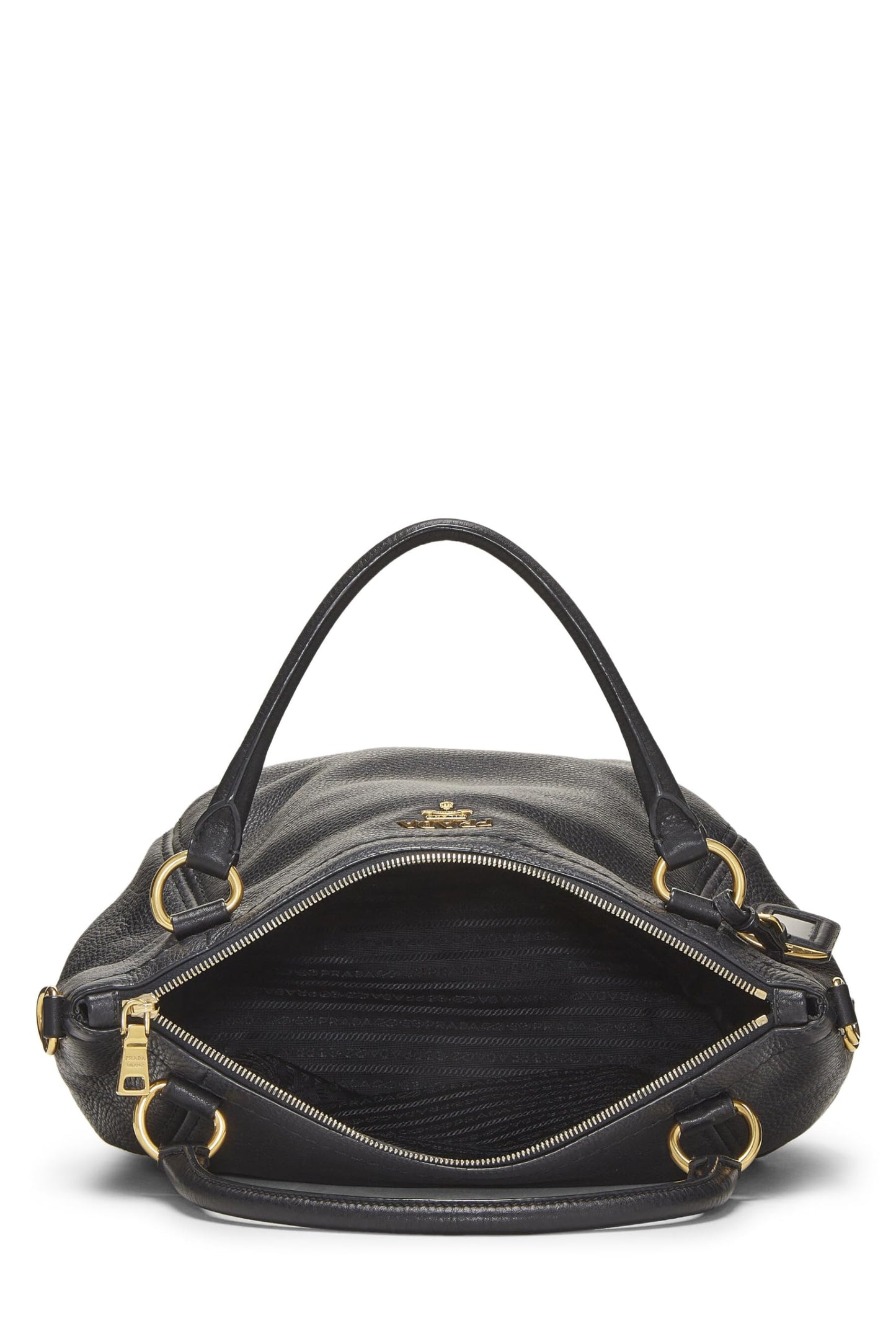 Prada, Black Vitello Daino Sacca Manici, Black Luxury Handbag