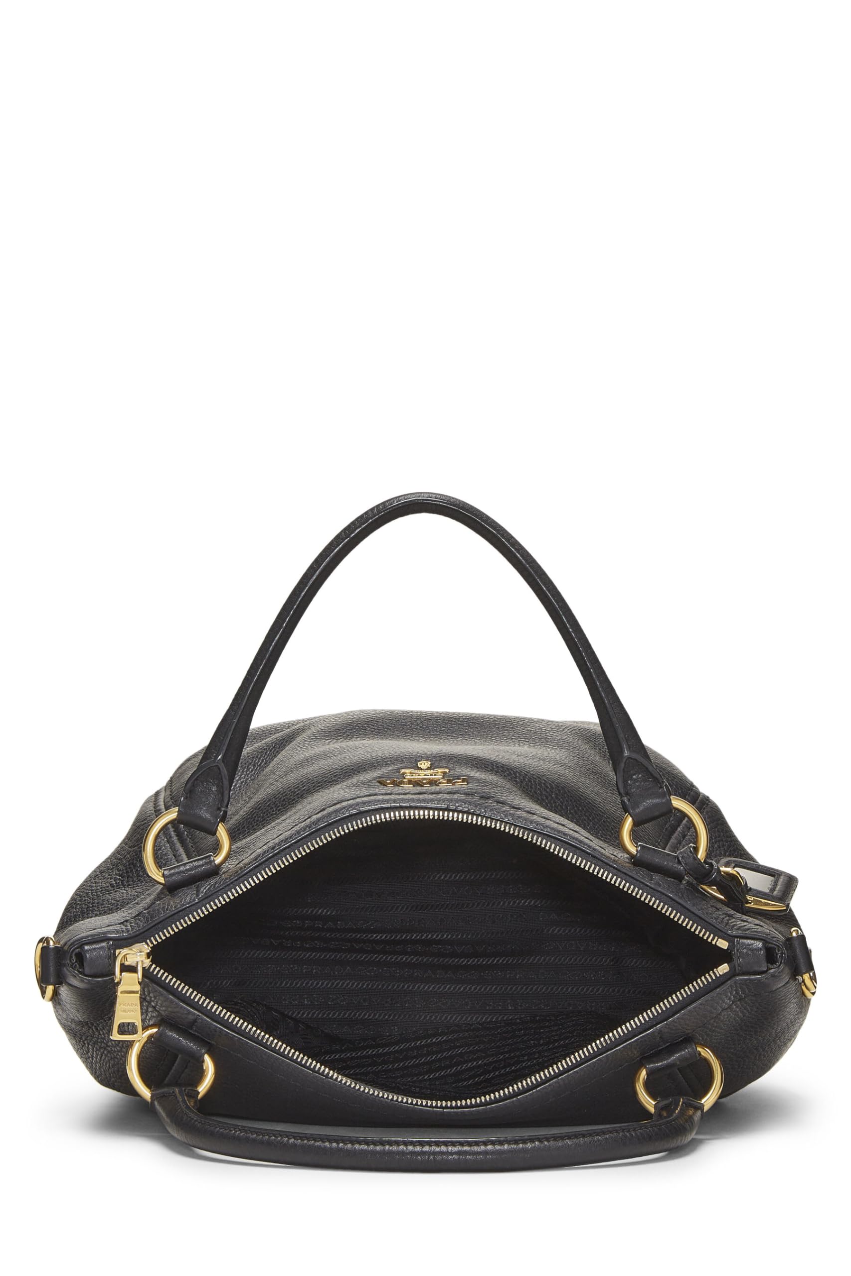 Prada, Black Vitello Daino Sacca Manici, Black Luxury Handbag
