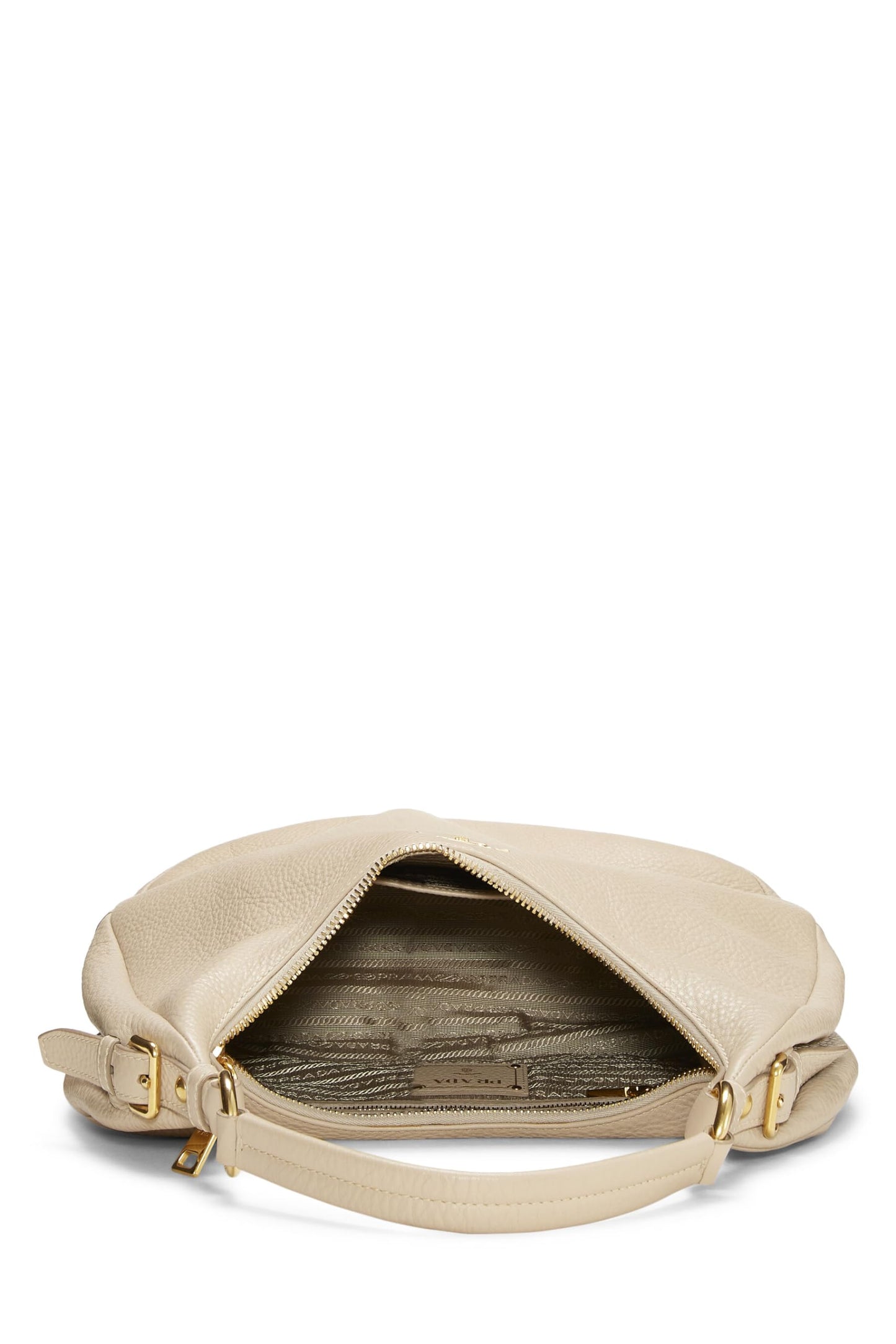 Prada, Beige Vitello Daino Hobo Medium, Beige