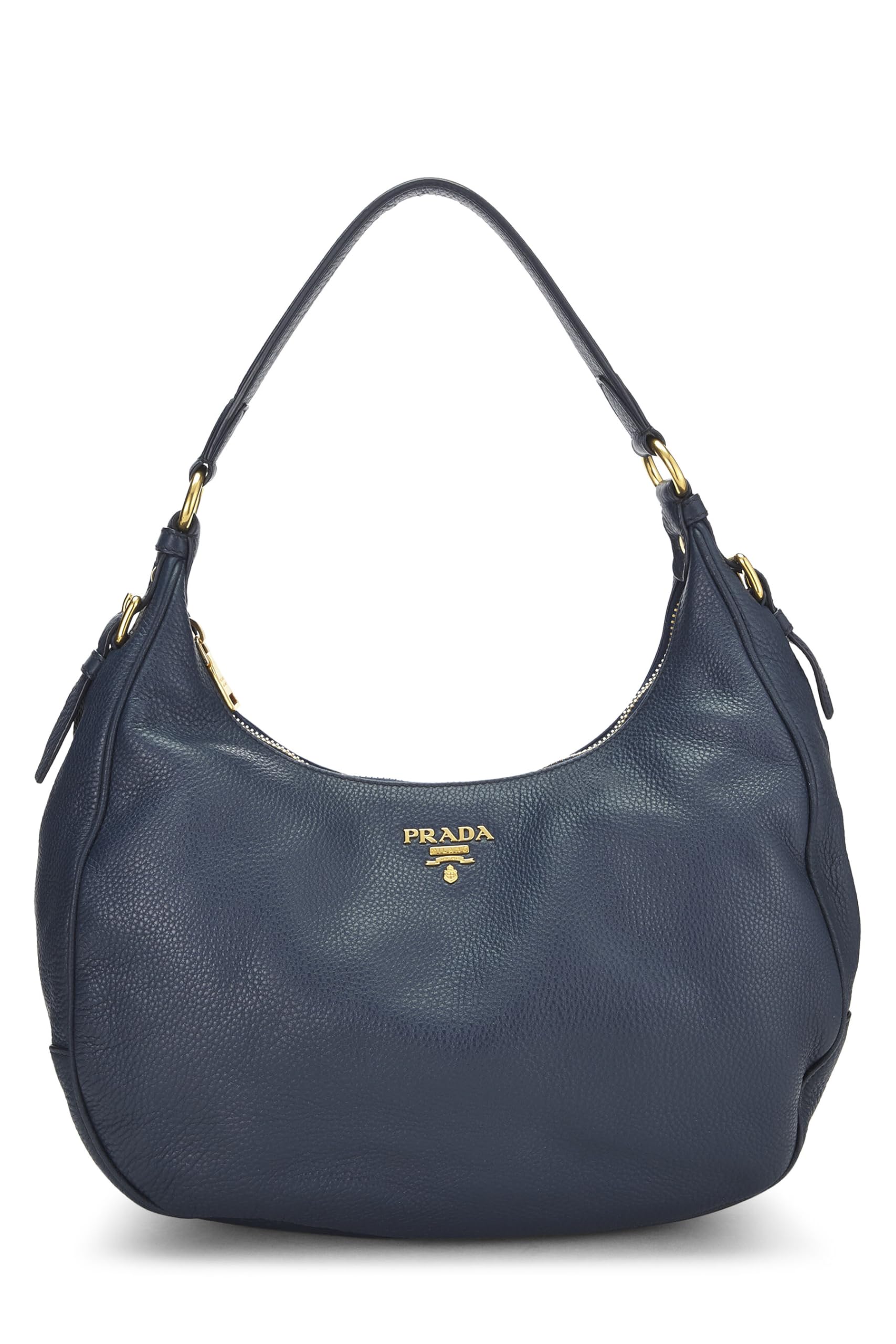 Prada, Blue Vitello Daino Hobo, Blue