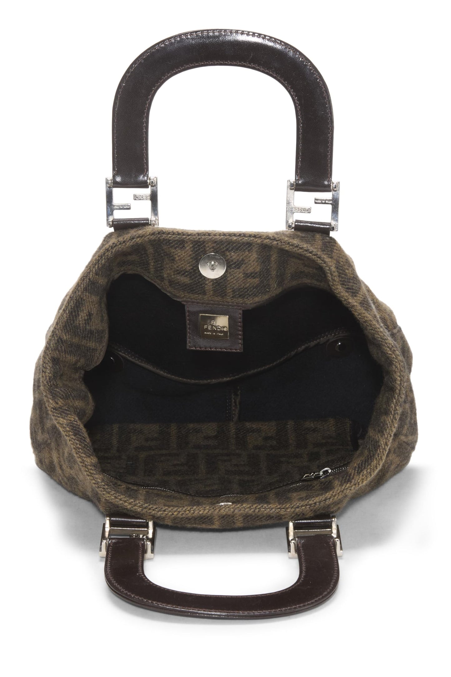 Fendi, Brown Zucca Wool Handbag, Brown