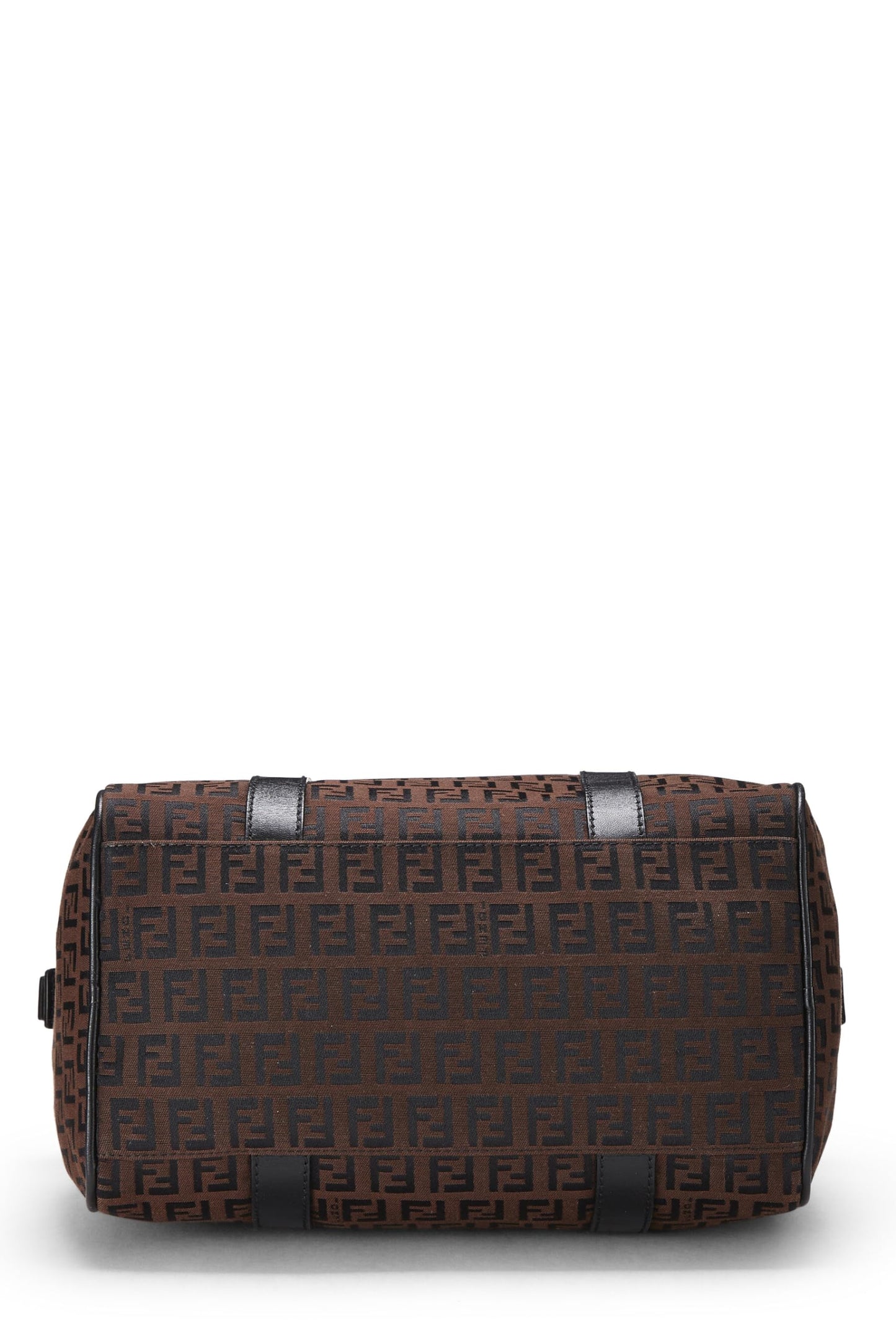 Fendi, Brown & Black Zucchino Canvas Boston Bag Mini, Brown