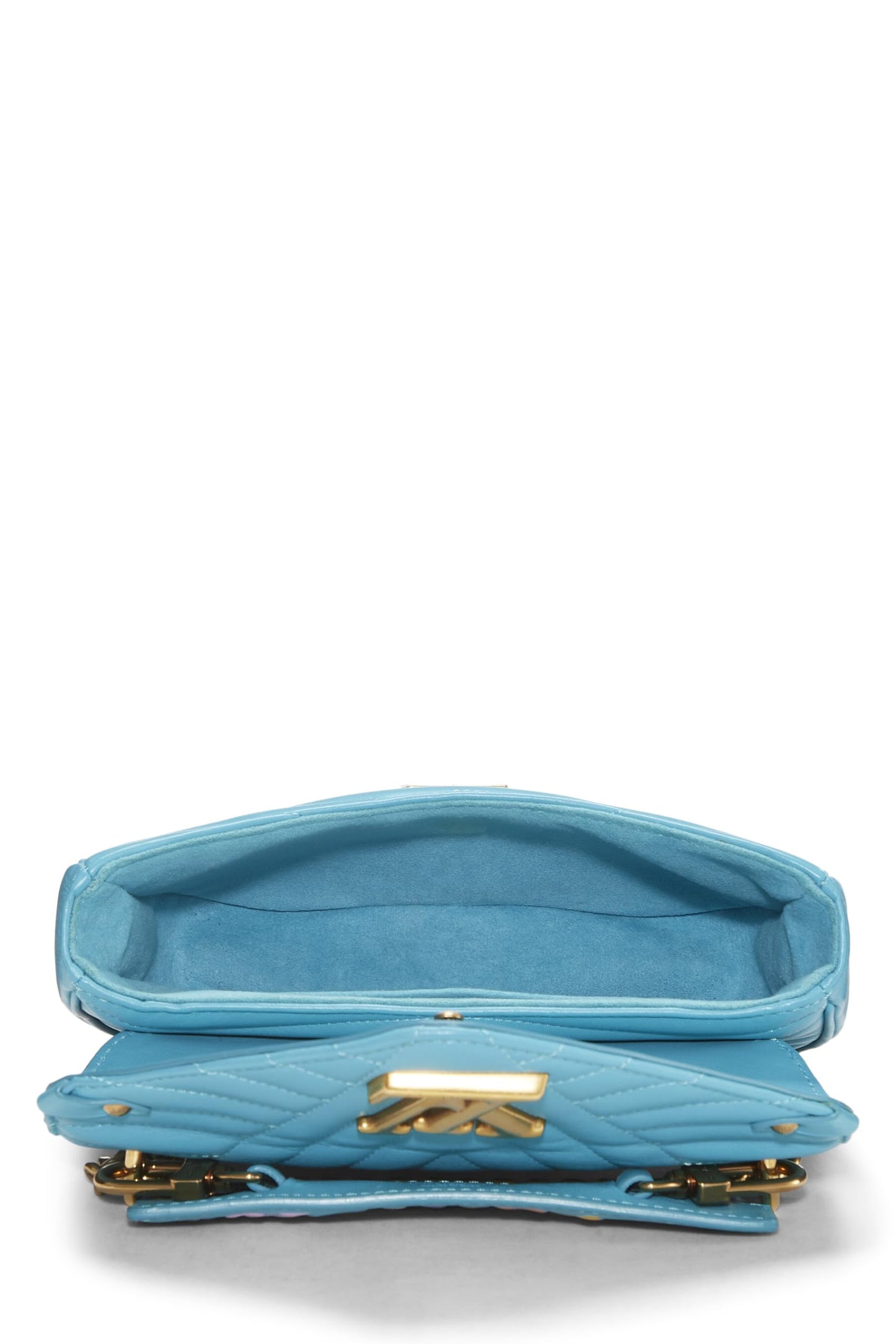 Louis Vuitton, Blue Calfskin Patches New Wave Shoulder Bag, Blue