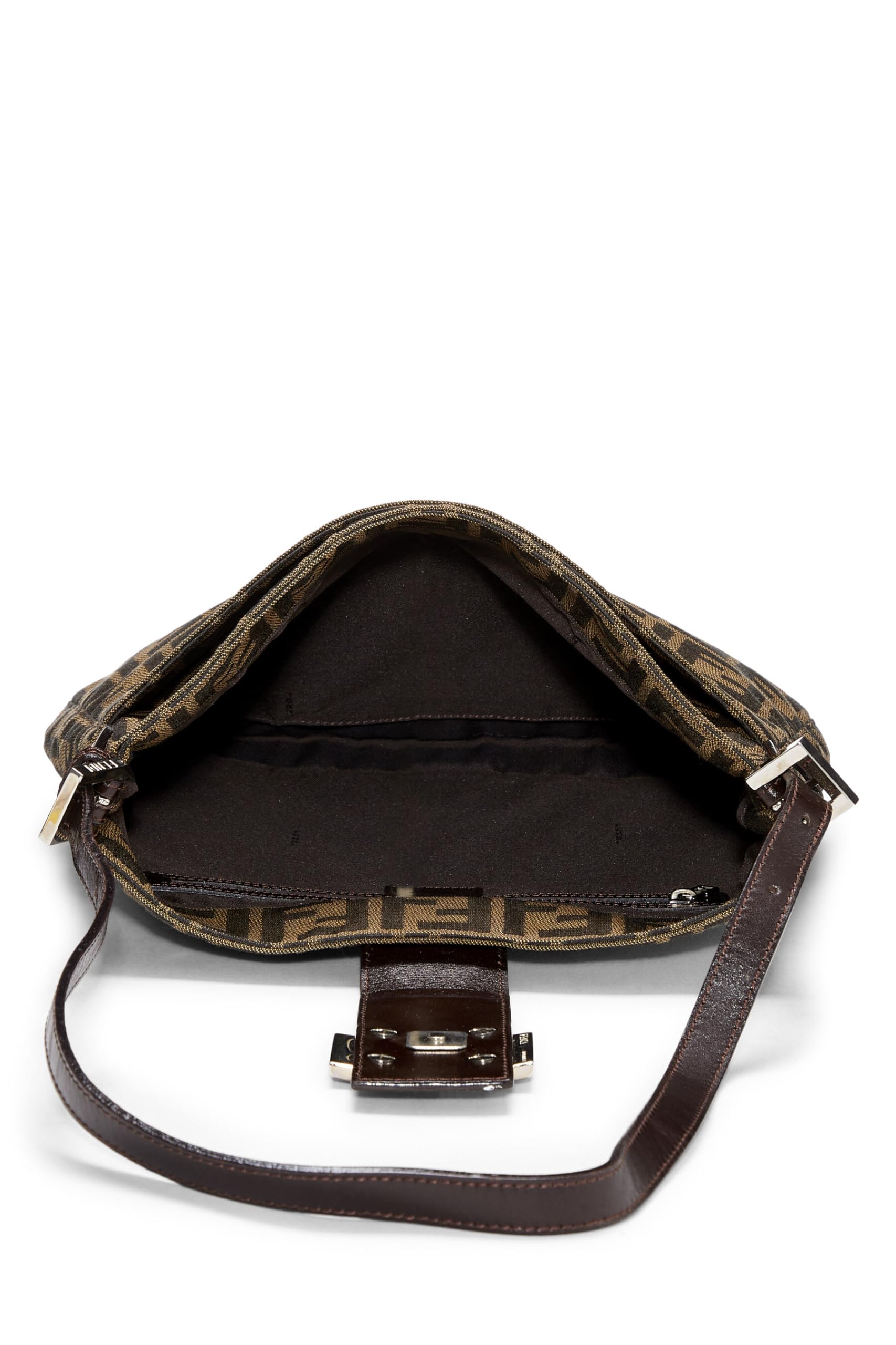 Fendi, Brown Zucca Canvas Shoulder Bag, Brown