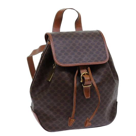 Luxury CELINE Macadam Canvas Backpack PVC Brown 71885