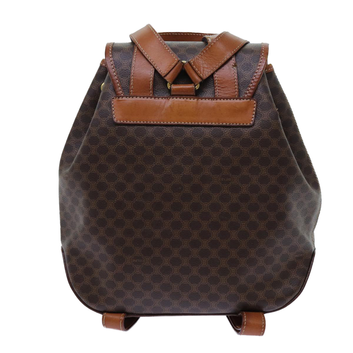 Luxury CELINE Macadam Canvas Backpack PVC Brown 71885