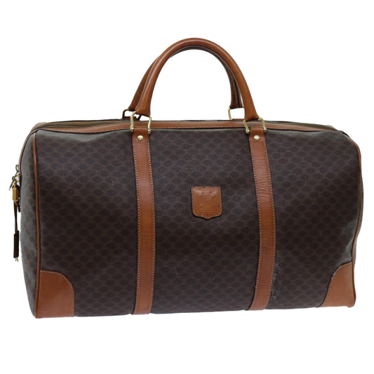 Luxury CELINE Macadam Canvas Boston Bag PVC Brown 71886