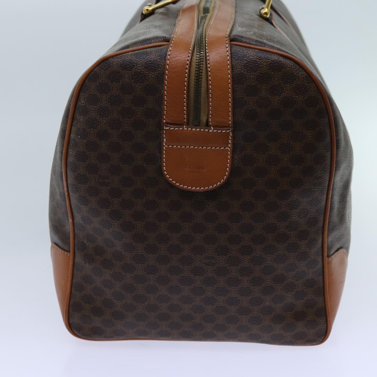 Luxury CELINE Macadam Canvas Boston Bag PVC Brown 71886