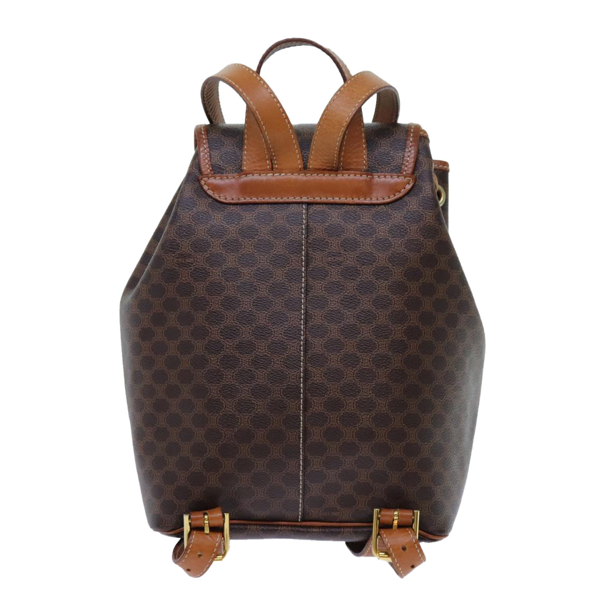 Luxury CELINE Macadam Canvas Backpack PVC Brown 71899