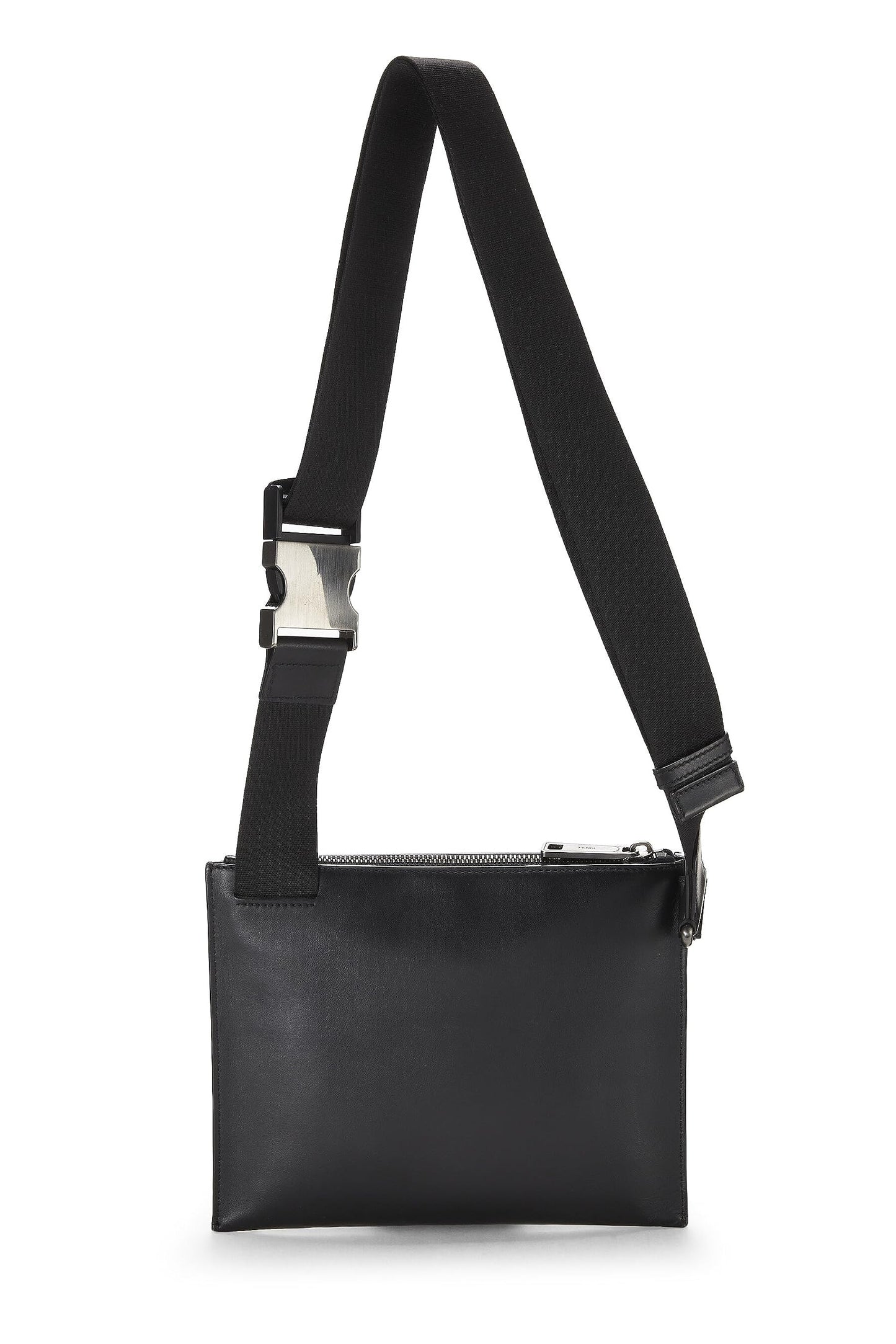 Fendi, Black Zucca Leather Waist Pouch, Black