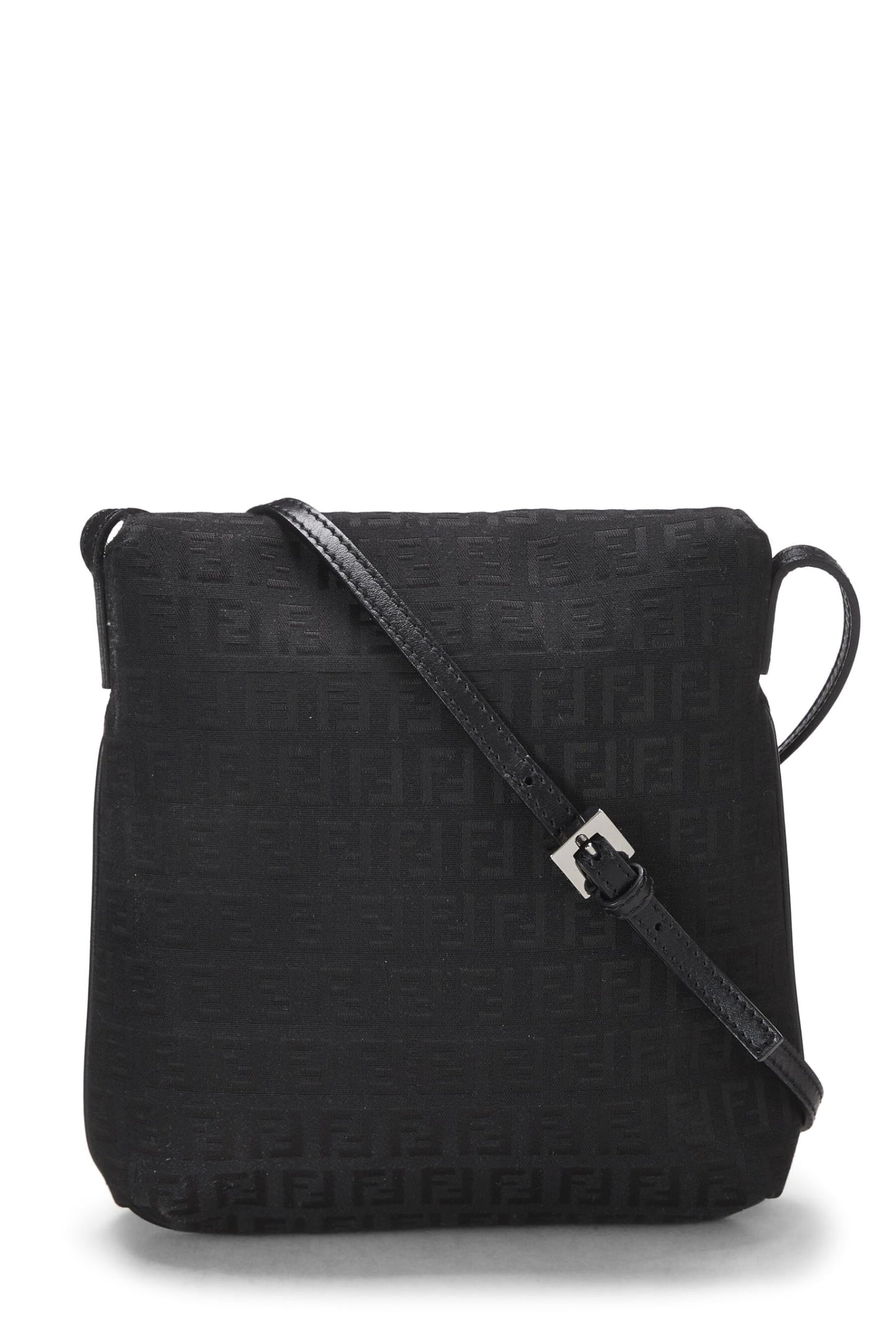 Fendi, Black Zucchino Canvas Messenger Small, Black