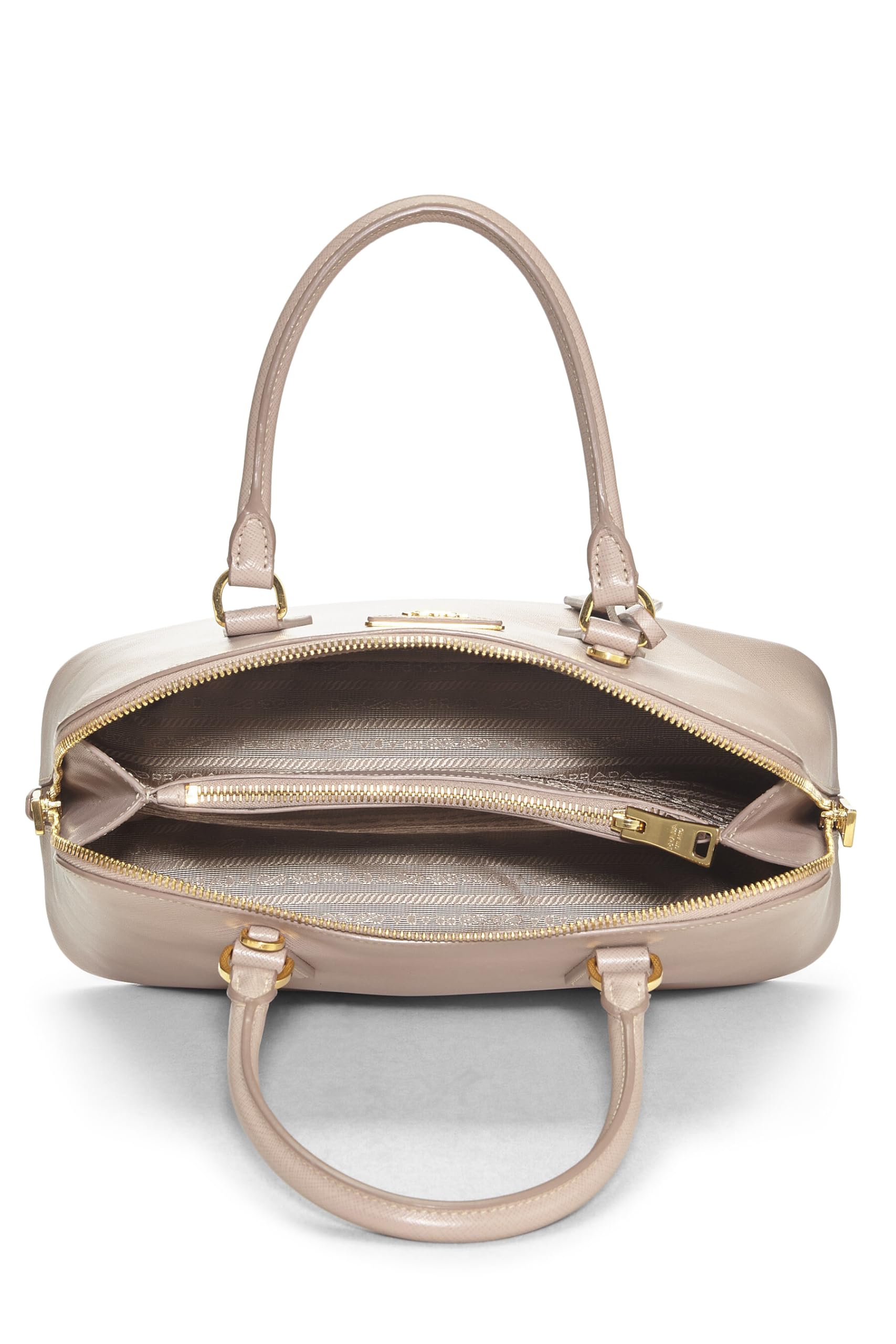Prada, Beige Saffiano Convertible Handbag Small, Beige