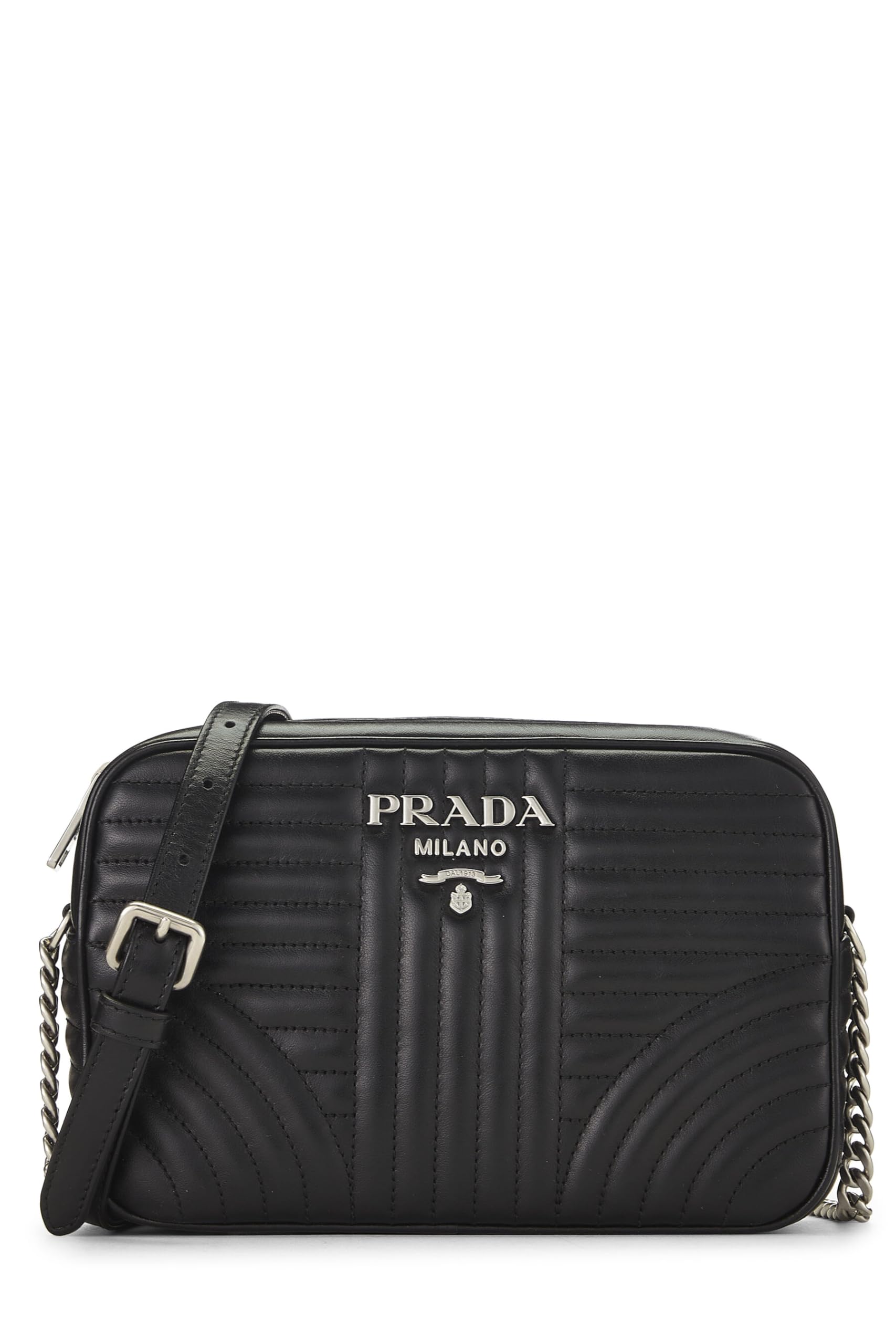 Prada, Black Calfskin Diagramme Camera Bag Medium, Black